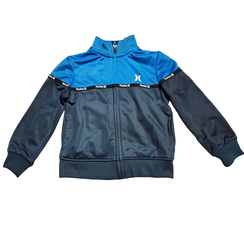 Hurley Toddler Boys 2T Two Piece Track Suit Jacket Pants Blue Navy Zip Front